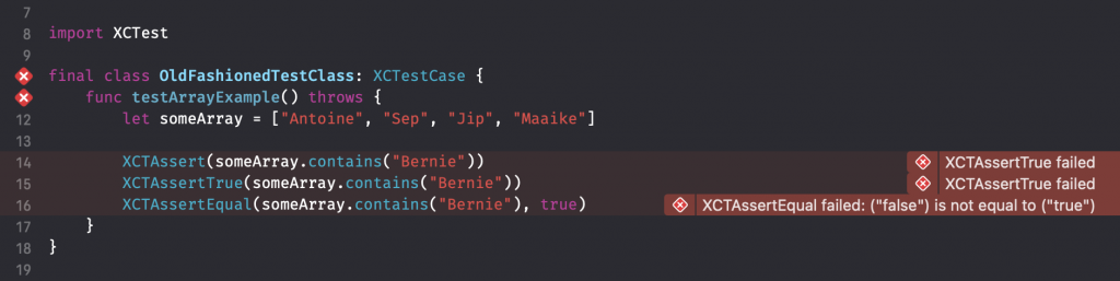 The array comparisons we could use before Swift Testing introduced #expect.